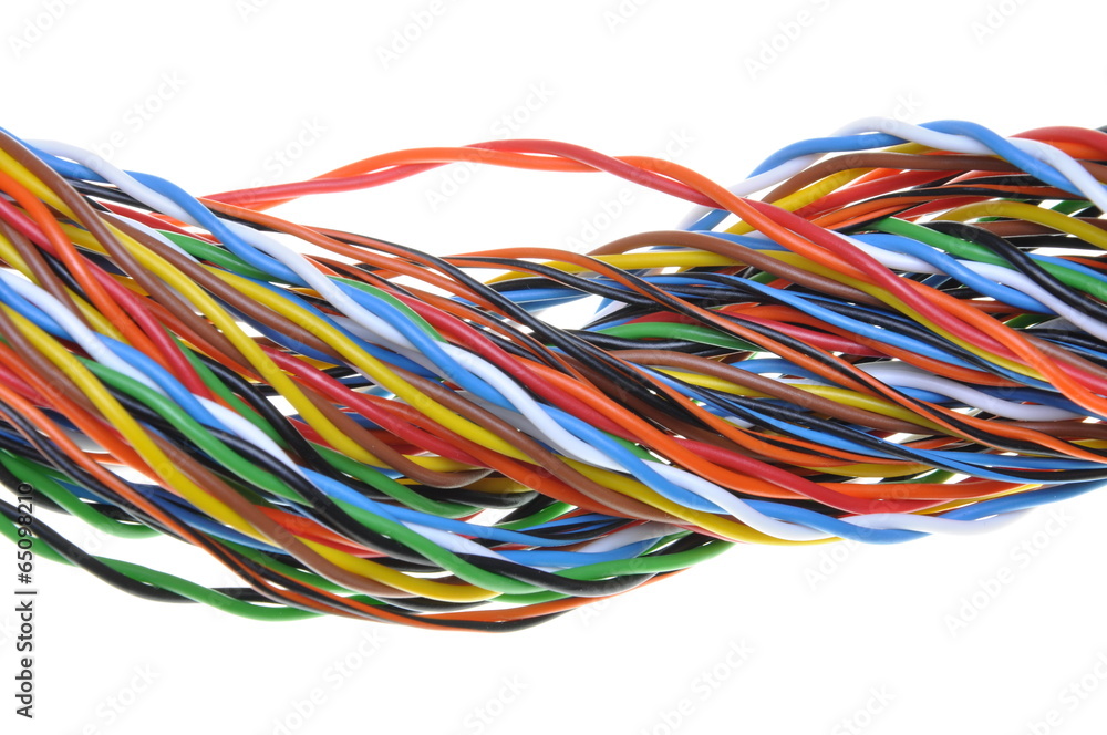 Computer cable isolated on white background