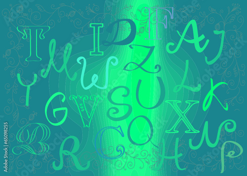 Abstract background with alphabet