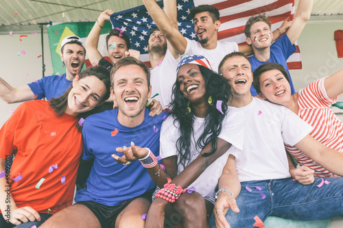 Принти на полотні American Supporters at Stadium