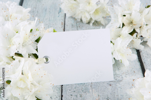 flowers with card