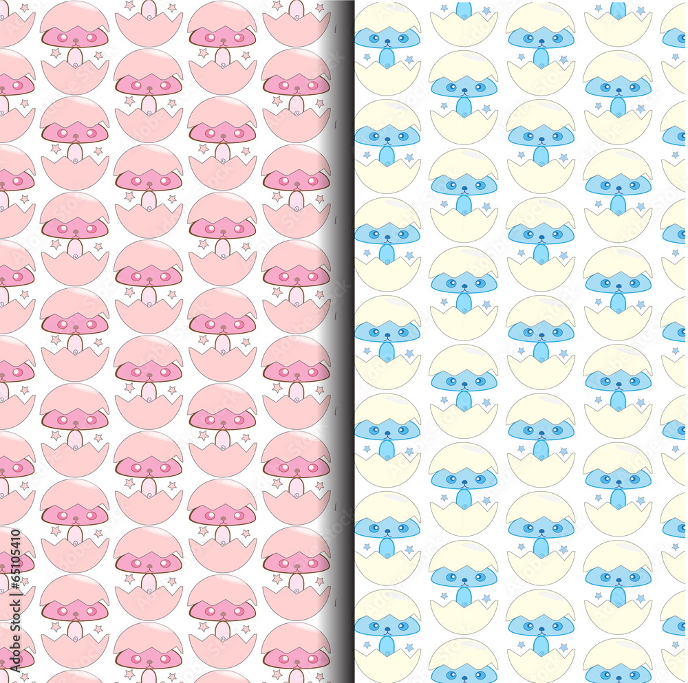 Abstract 2 set color cartoon pattern background