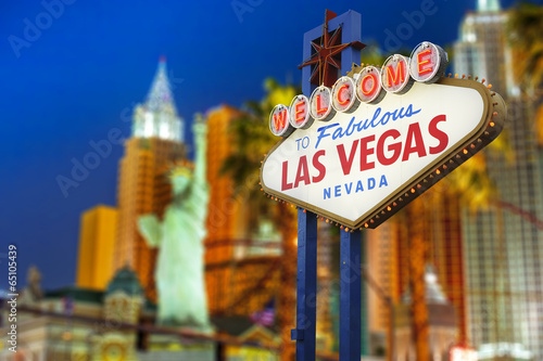 Welcome to Las Vegas neon sign © somchaij