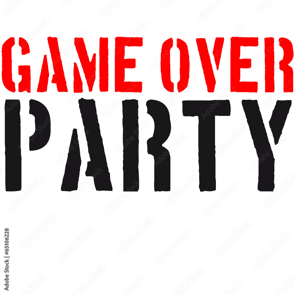 Stempel Text Game Over Party Stempel Text Game Over Party