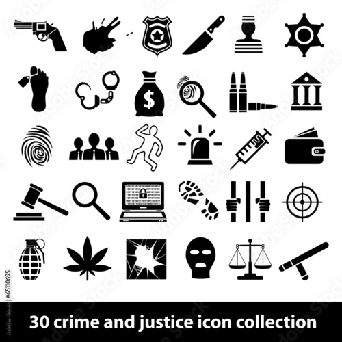 crime and justice icons Fototapeta