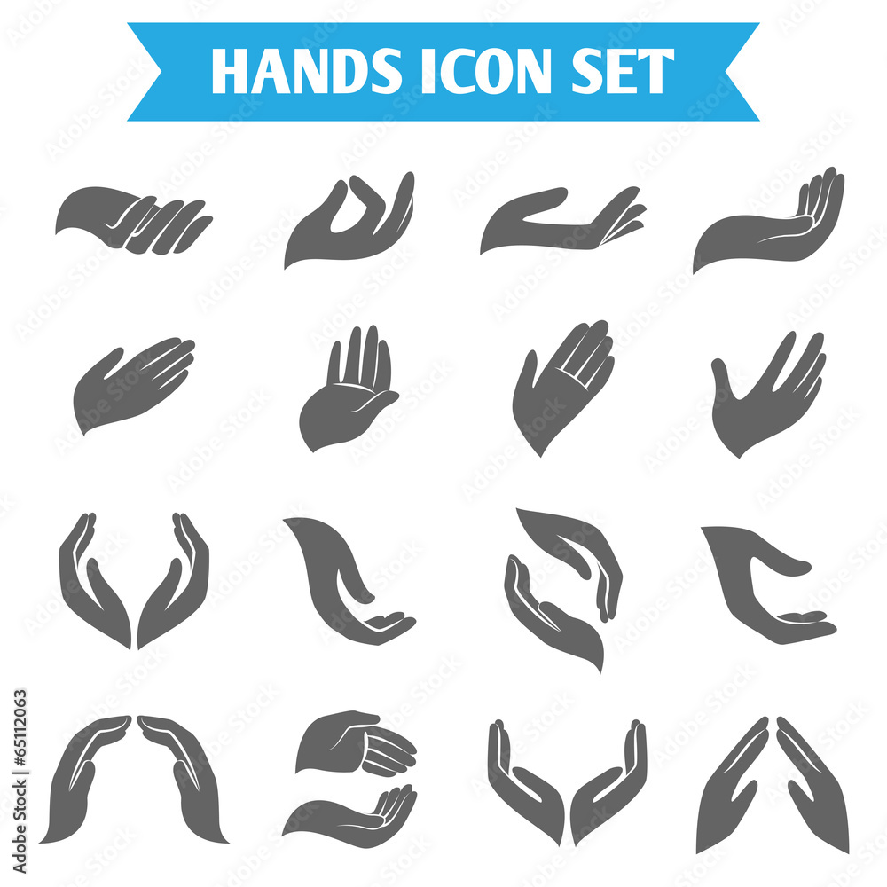 Hand hold protect icons