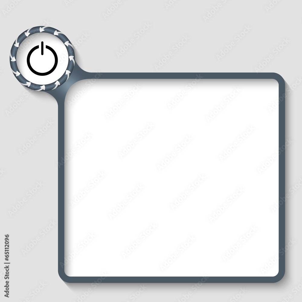 vector text frame with power button and arrows vector text frame with power button and arrows