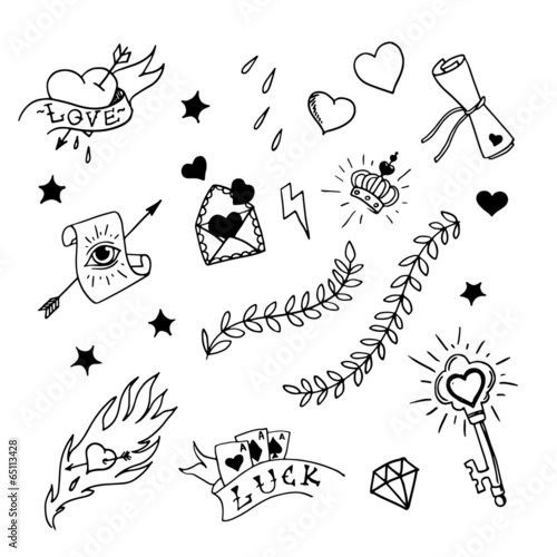Set of hand drawn elements ...