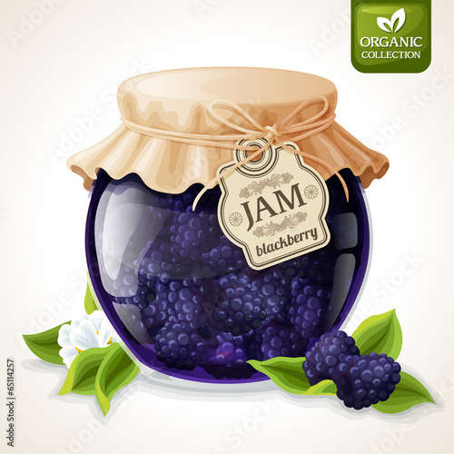Blackberry jam glass