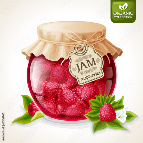 Raspberry jam jar