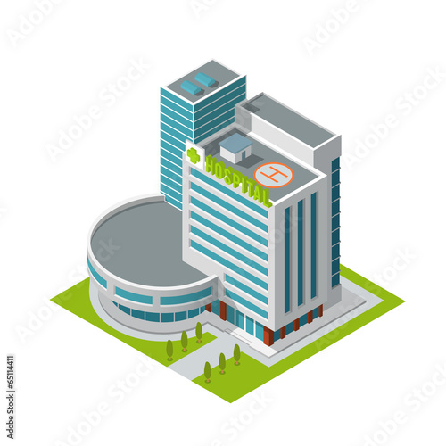 Hospital building isometric