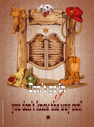 Wild west saloon poster