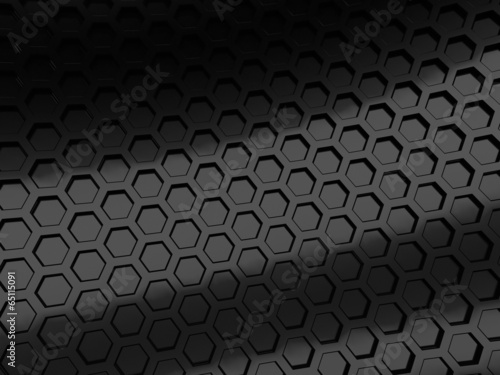 Elegant metallic background with hexagon grid © zing