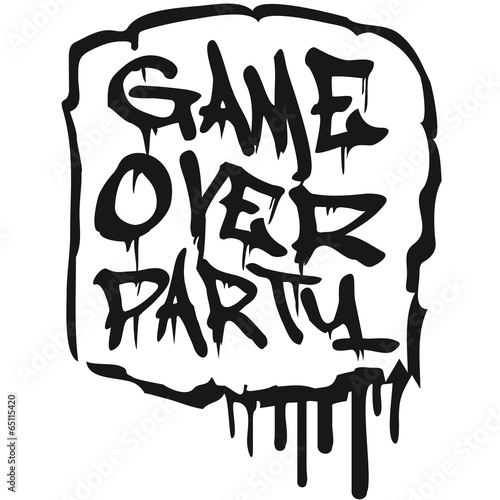 Game Over Party Graffiti Rahmen