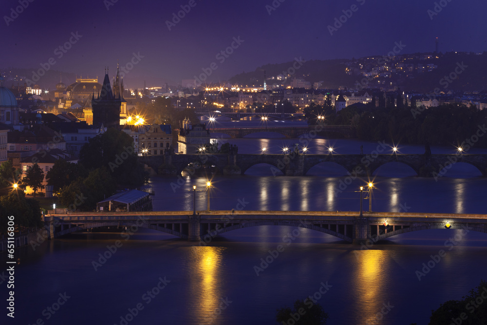 Prague, view from Letna on Charles Bridge