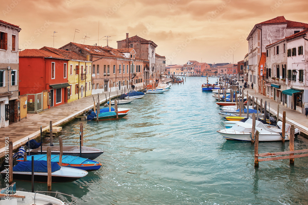 Deatil old architectureon  island  Murano in Venice