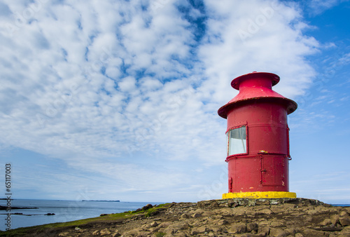 Red lighthouse in Stykkisholmur, Snaefellsnes peninsula, Iceland