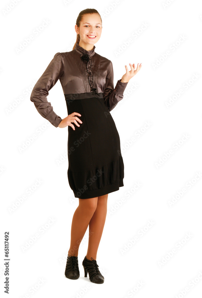 A young woman pointing at something A young woman pointing at something