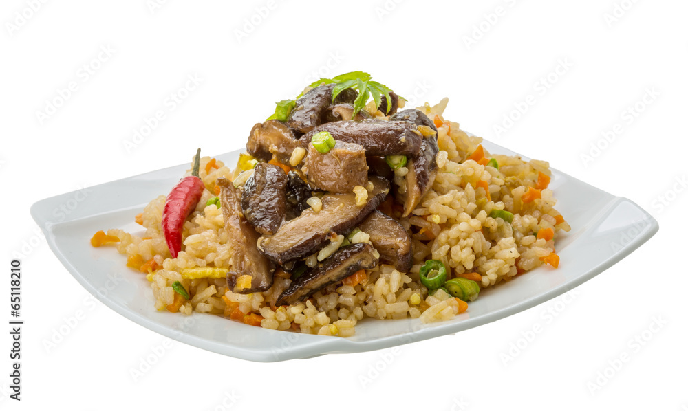 Fried rice with mushrooms Fried rice with mushrooms