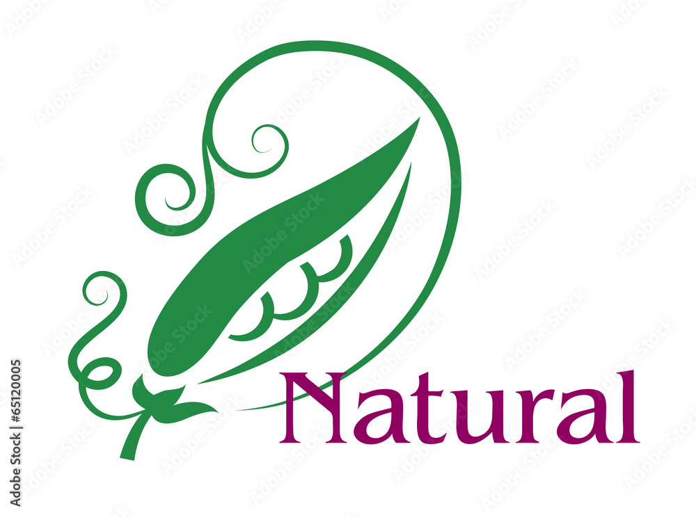 Natural food emblem or label Natural food emblem or label