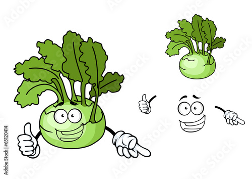 Fun cartoon kohlrabi vegetable