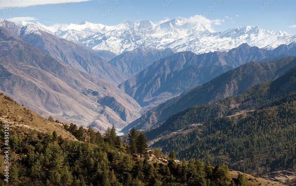 Lower Dolpo - landscape scenery around Dunai Lower Dolpo - landscape scenery around Dunai