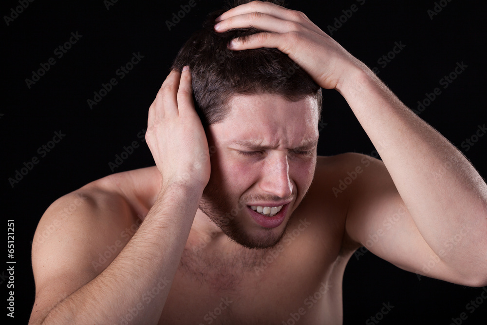 Man feeling headache Man feeling headache