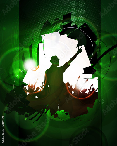 Crowd of dancing people. Vector