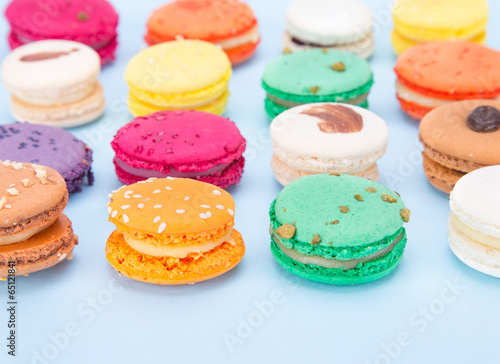 Colorful french macaroons