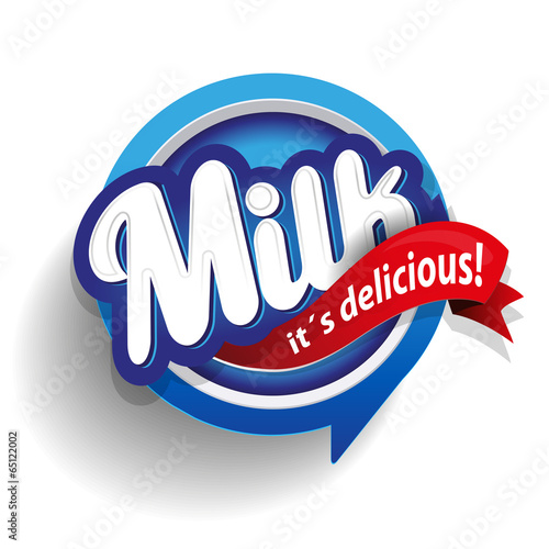 Milk label lettering - vector