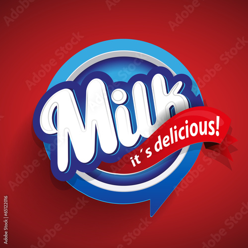 Milk label lettering - vector