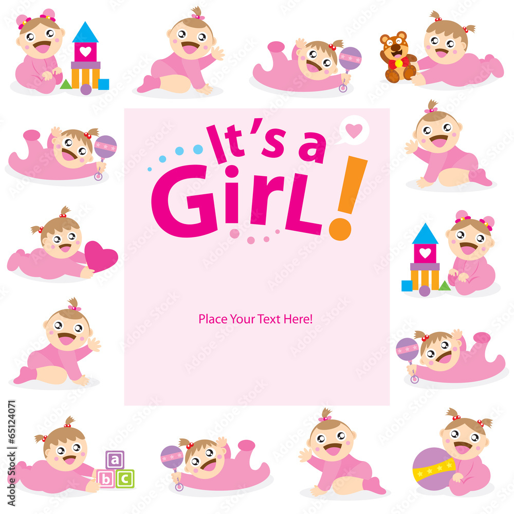 Baby Girl Greetings Card Baby Girl Greetings Card