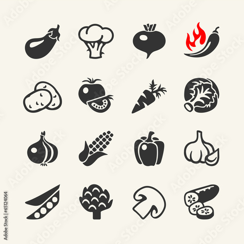 Vegetables vector web icon set