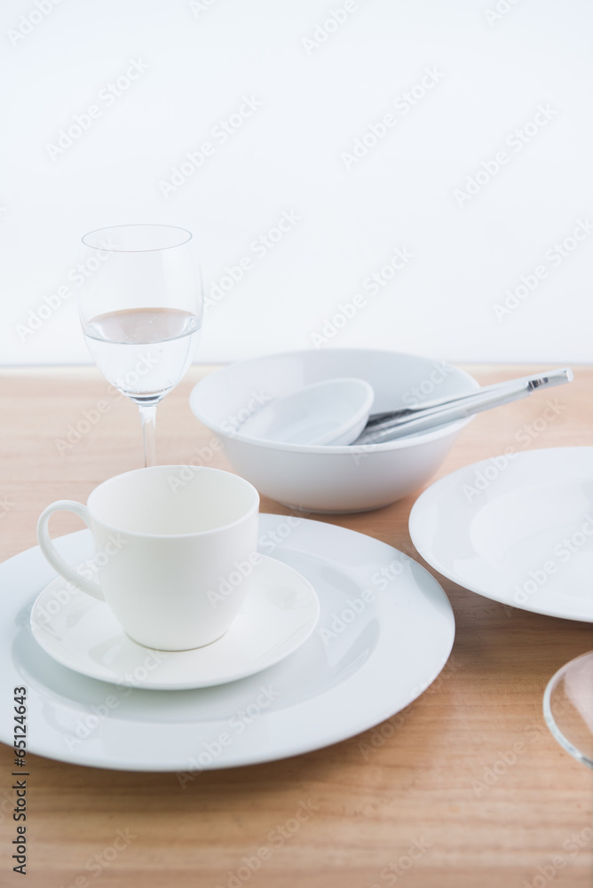 Whiteware on table