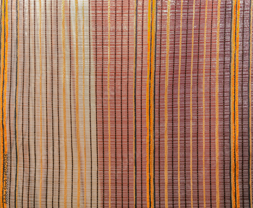 multicolored striped curtains in the style of the sixties