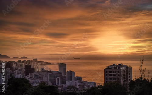 Sunrise over Rio de Janeiro skyline, Brazil