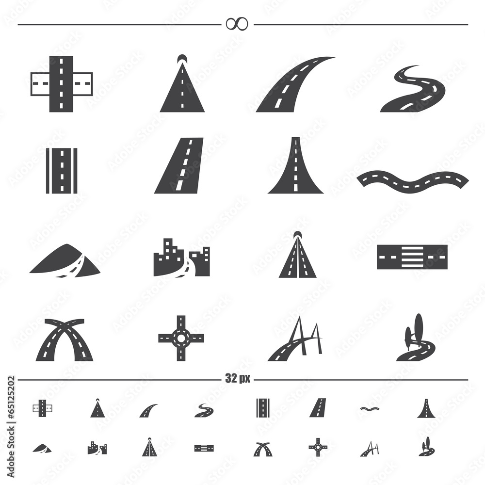 road icons.vector eps10 Stock Vector | Adobe Stock