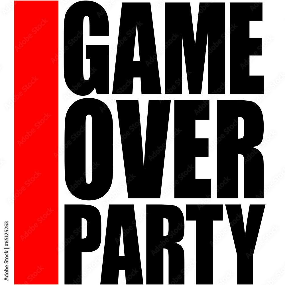Cool Game Over Party Logo Cool Game Over Party Logo