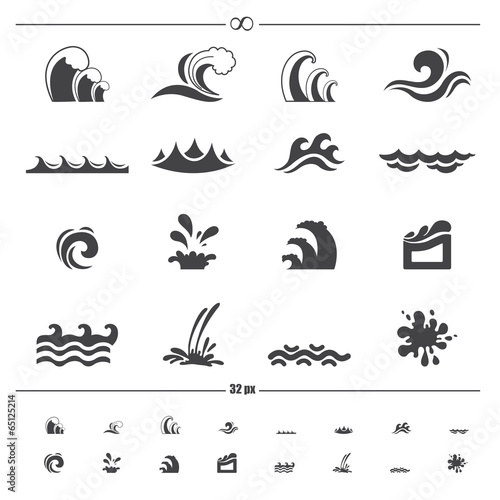 water wave icons.vector eps10
