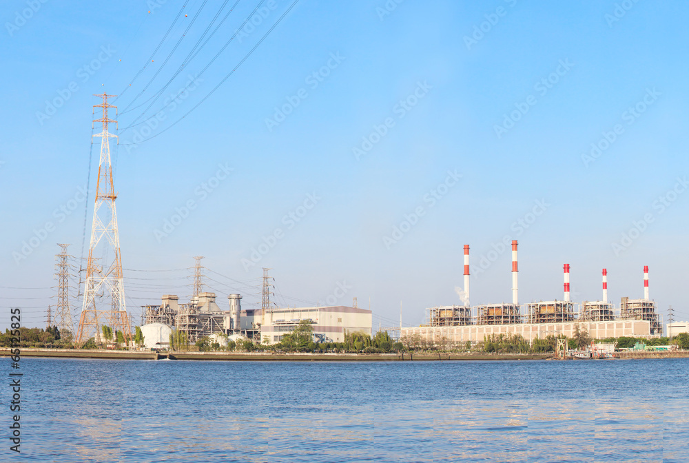 Thermal  Power  Plant beside river side location use for industr