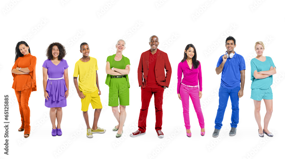 Obraz premium Group of Diverse Multiethnic Colorful People