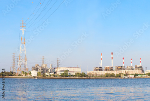 Thermal Power Plant beside river side location use for industr