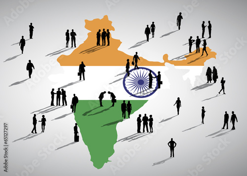 Business People with Indian Flag