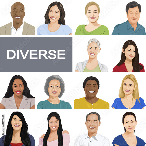 Diverse People on White Background