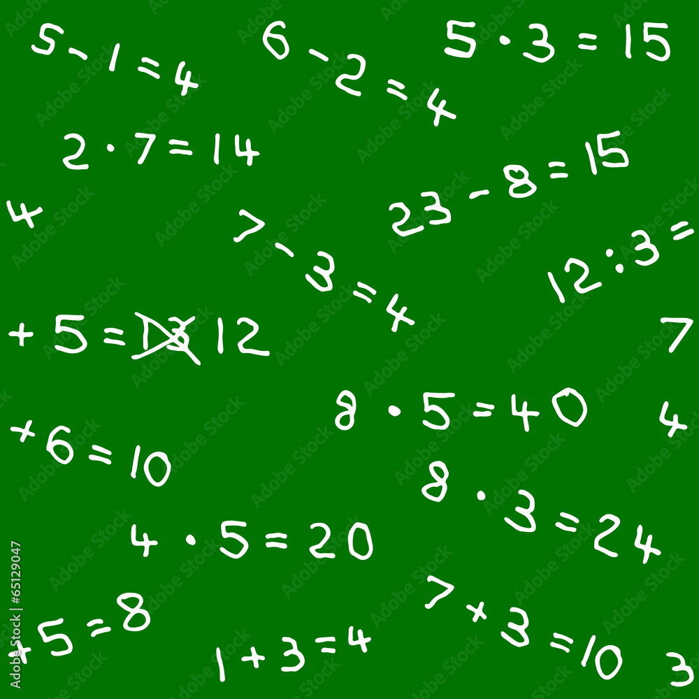 Vecteur Stock Mathe Aufgaben auf einer Tafel als nahtloses Muster