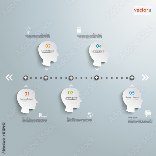 Timeline Horizontal White Heads