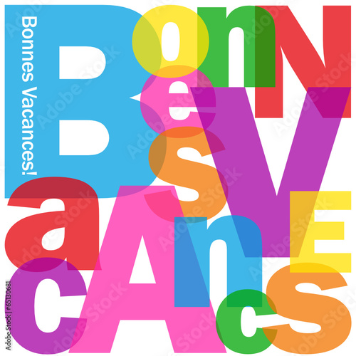 Mosaïque de Lettres "BONNES VACANCES !" (été repos soleil plage)