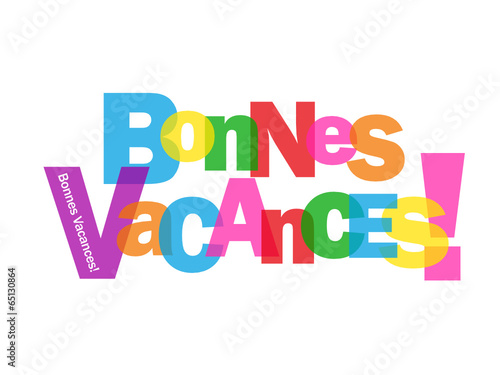 Carte "BONNES VACANCES" (été repos plage soleil congés détente)