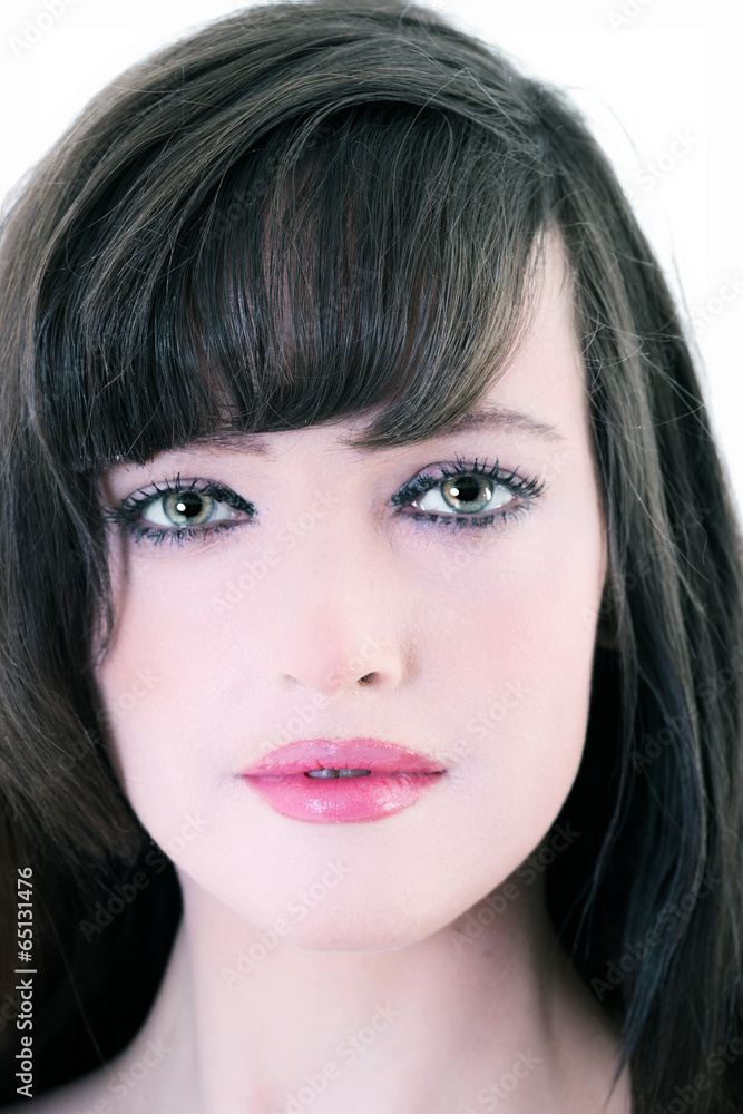 close up portrait of beautiful brunette woman close up portrait of beautiful brunette woman