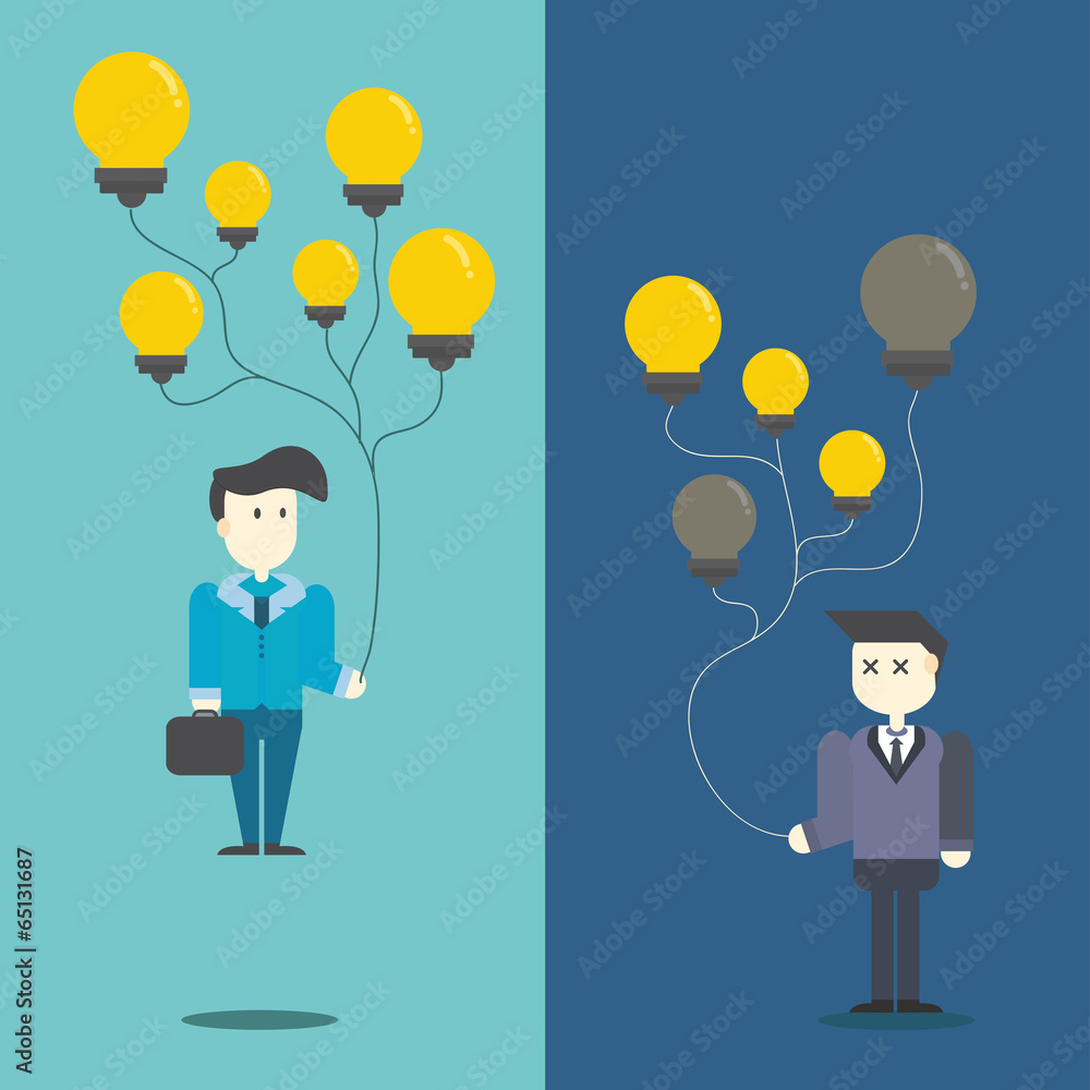 businessman with flying creative light bulb,vector,illustration. businessman with flying creative light bulb,vector,illustration.