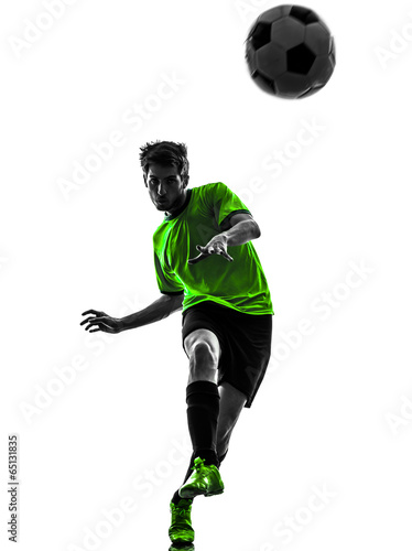 Fototapeta Naklejka Na Ścianę i Meble -  soccer football player young man silhouette